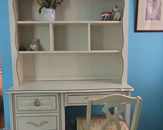 Vintage Henry Link French Provincial Style Desk with Hutch and Chair second image