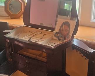 Mele  Co. Rita Mahogany Finish Wooden Jewelry Box