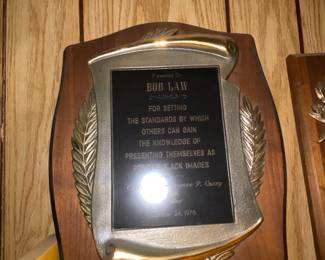 Award Plaque for Bob Law