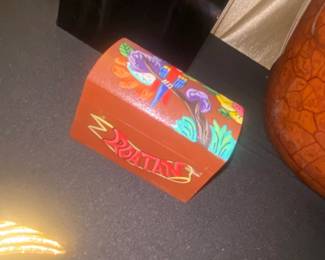HandPainted Wooden Trinket Box with Parrot Motif