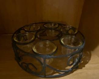 Hosley Patio Tealight Holder with Glasses