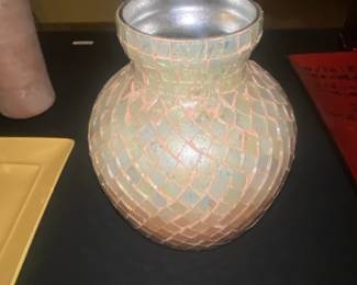 Iridescent Mosaic Glass Vase