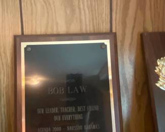 Plaque Commemorating Bob Law  NAACP Minority Business Award