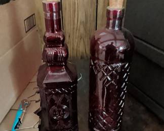 Avon Cape Cod Ruby Red Glass Decanter Set