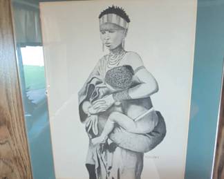 Drawing of an African Woman and Child by J. C. Selsey