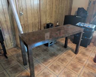Faux Tortoiseshell Laminate Parsons Console Table third image