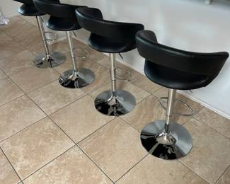 Adjustable Height Faux Leather Barstools