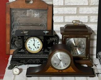 Hamilton, Sessions and Ansonia Clock Co. and Pipe Cabinet