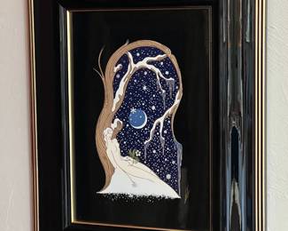 Erte Limited Edition Porcelain Plaque "Winter" - Four Seasons Suite #396/450 w/Certificate of Authenticityy