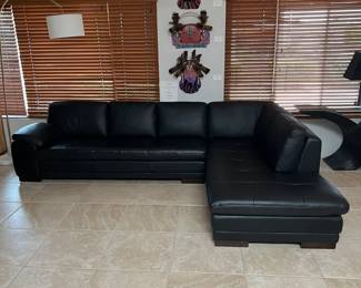 High End Leather Sectional 121" x 84"