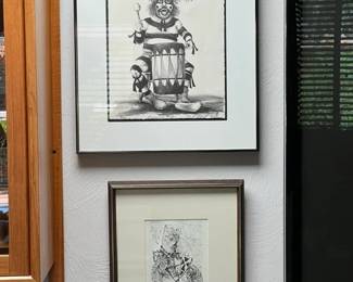 "El Cid" by Salvador Dali Etching (Certificate of Authenticity); Hopi Artist Neil David Sr. "Drummer Boy" Lithograph;