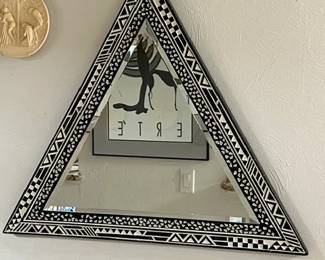 Nadra (signed) Postmodern Moroccan Triangular Mirror (~36" all sides)