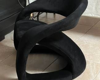 Pair of Jaymar Black Suede Chairs