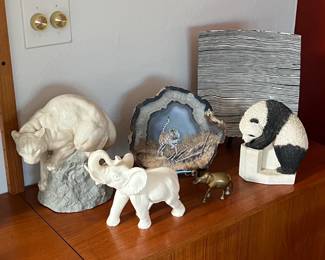 Joseph L. Boulton Alabaster Cougar, Marian Weisberg Panda