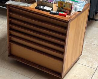 Custom Made Mid-Century Pipe Collector's Storage Cabinet