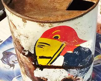 JAYHAWK MOTOR OIL QUART CAN TIN SALINA KANSAS KENT OIL GAS STATION