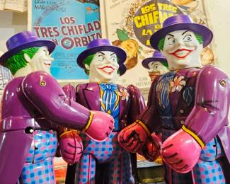 Vintage Billiken 1989 THE JOKER Shokai Mechanical Wind-Up Tin Toy 
