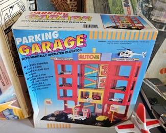Vintage diecast parking garage 