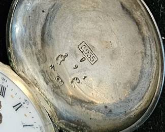 0935 silver pocket watch