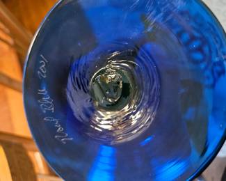 Art glass vase signed