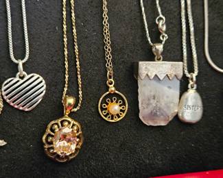 Sterling necklaces with charms