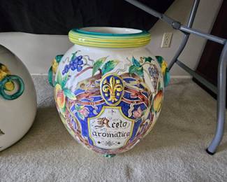 Italian polychrome tuscany flower pot urns Hand painted 