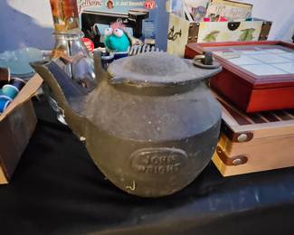 Cast iron John Wright kettle 