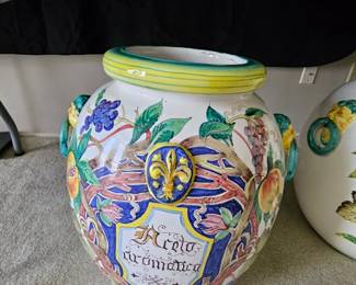 Italian polychrome tuscany flower pot urns Hand painted 