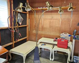5 arm brass floor lamp arc light