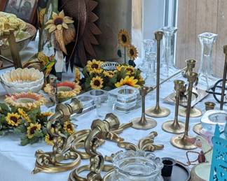 Brass and Sunflower Decor