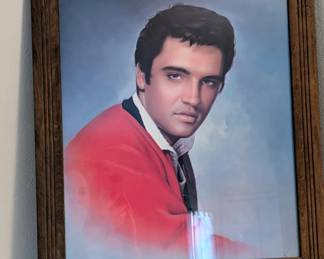 Large vintage framed Elvis print 
