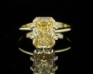2.09 Carat Fancy Vivid Yellow Lab-Grown Radiant Cut Diamond