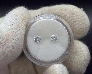 0.48 Carat Total Weight Lab-Grown Round Brilliant Diamond Matched Pair