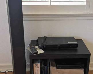 CL161Sony BluRay Disc Player, Brookstone Tower Stereo System  DVDs