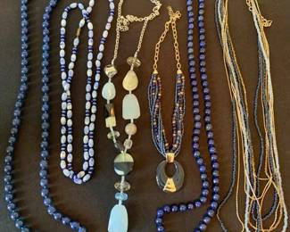 CL166Eclectic Blue Necklaces