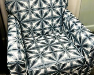 Blue Geometric Upholstered Accent Chair