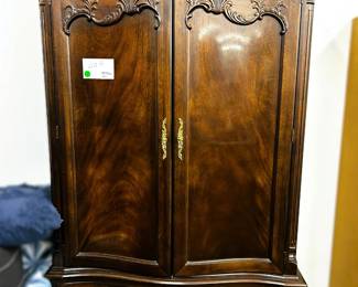  Ornate Carved Wood Armoire--6'7" Tall