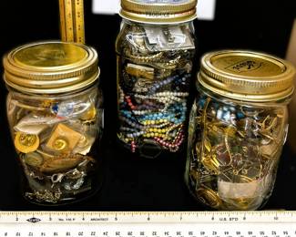  Lot of Costume Jewelry, Beads, Pins, & Trinkets