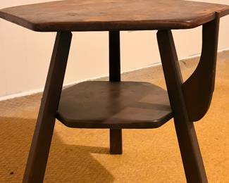 No Nails tripod double tiered sleek side table leave from the 1800s I have more information on hand at estate sale