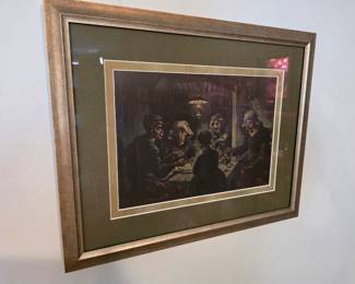 framed print of Vincent van Gogh's 1885 masterpiece, The Potato Eaters