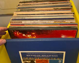 Vinyl record albums.