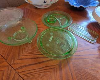 Vaseline glass.