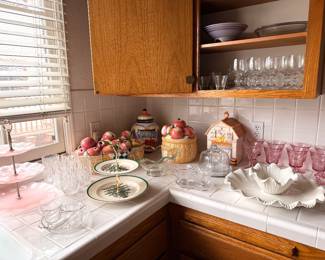 Fostoria Pink Swirl water glasses