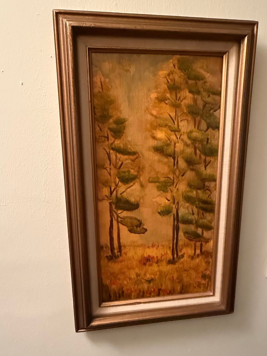 Framed Landscape Oil Painting by George Whitman