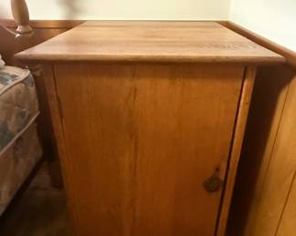 Antique Oak Pot Cupboard Nightstand