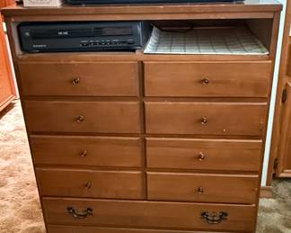 Vintage Ethan Allen Maple Dresser with Integrated TV Stand