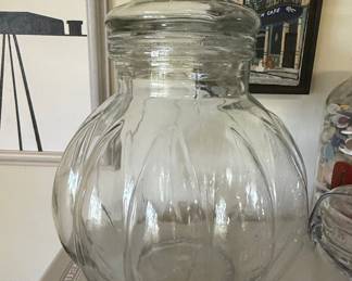 Glass Pumpkin Shaped Apothecary Jar with Lid