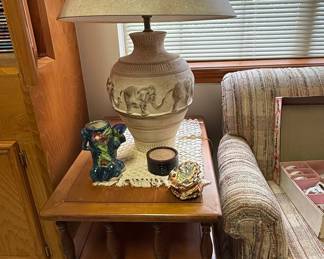 Vintage Ceramic Elephant Table Lamp, 1950s