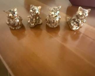 Set of Four Blown Glass Cat Figurines