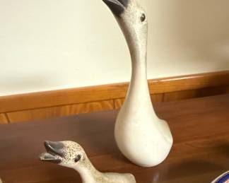 Howard Pierce Ceramic Geese Figurines